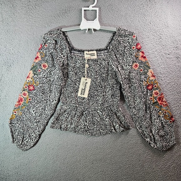 Savanna Jane Tops - NEW Savanna Jane Embroidered Cropped Top Women Small Off Shoulder Boho‎